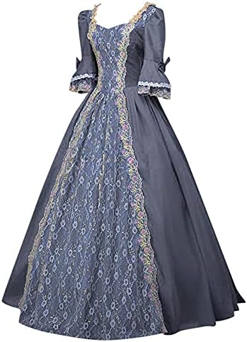 LMSXCT נשים רוקוקו שמלת ימי הביניים רנסנס 1800 שמלת שמלת כדור ויקטוריאנית שמלת שמלת מקסי גותית תלבושות