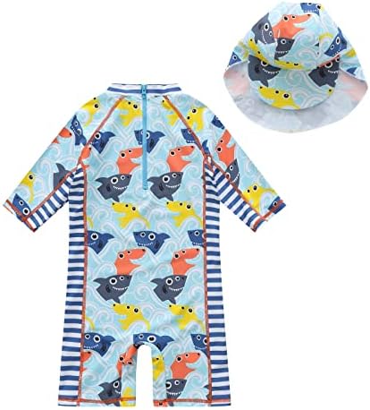 פעוטות תינוקות שרוול ארוך שרוול אחד בגד ים בגד ים עם חליפת גלישה של שומר הפריחה של השמש upf 50+