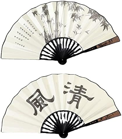 Xialon 1PC 33 סמ בסגנון סיני מאוורר מתקפל מאוורר מתקפל למאוורר משי קיץ של גברים