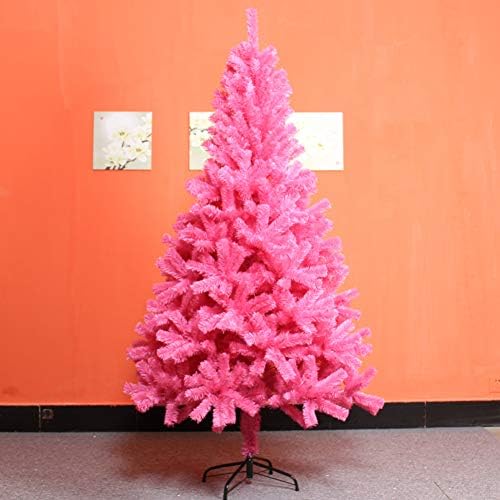 קישוט DLPY 6ft קישוט מלאכותי עץ חג המולד צייר מתכת מוצקה עץ חג המולד מתקפל לעץ לחג מקורה-ורוד 6ft