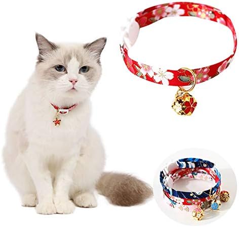 יפני סגנון קימונו מתכוונן גור עם פעמון בטיחות חתול אספקת חתול צווארון חתלתול אביזרי מוצרים לחיות מחמד