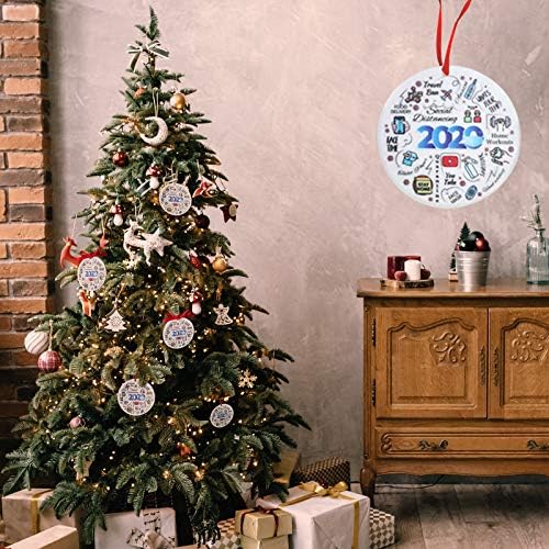 Zitoo המנצח את קישוטים לשנת 2020, מתכת עגולה גדולה בגודל 3.75 אינץ 'המתאימה לכל שנה קישוט לחג המולד, קישוט עץ חג