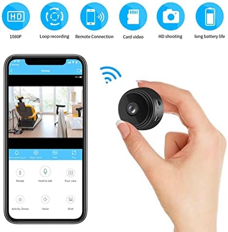 מצלמות WiFi Wifi אלחוטיות מיני HD 1080p מצלמות אבטחה ביתיות, מצלמה סמויה עם אפליקציית טלפון סלולרי,