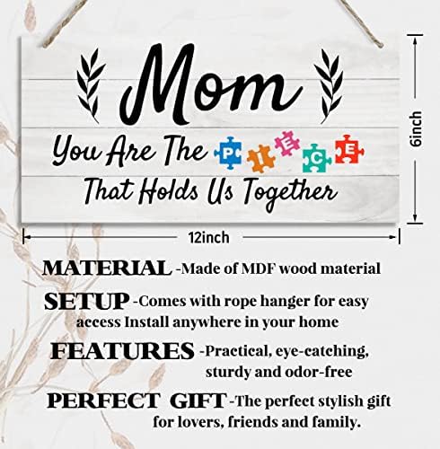 אמא אתה היצירה שמחזיקת אותנו יחד, עיצוב אמא, מתנות ליום הולדת לאמא, מתנות לאמא, סימן עיצוב עץ תלוי קיר,