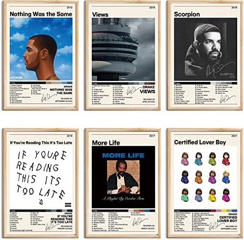 הכרזה של הזמר Weeknd, עטיפת אלבום המוזיקה יצירות אמנות ורשימת מעקב סט של 6 הדפסים של קיר קיר בד