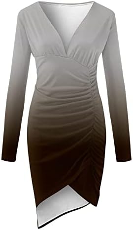 נשים עוטפות נשים שרוול ארוך שרוול ארוך עטוף עטיפה אלגנטית מסיבת קוקטייל קוקטיילים שמלת שמלת שמלת שמלת