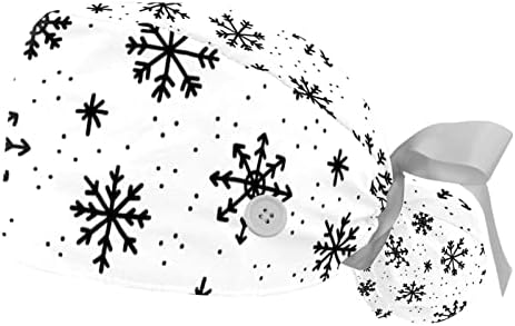 2 מחשבים אחיות קרצוף כובעים נשים שיער ארוך, כובע עבודה מתכוונן של שלג חג המולד מתכוונן ביד