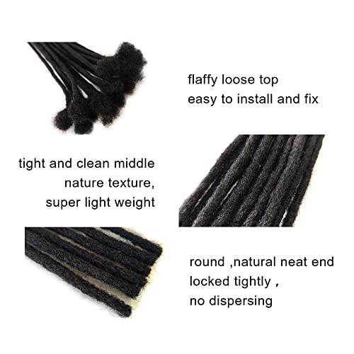 6 אינץ 0.6 סמ עובי ראסטות הרחבות שיער טבעי מלא בעבודת יד לוק הארכת שיער טבעי לנשים גברים ראסטות