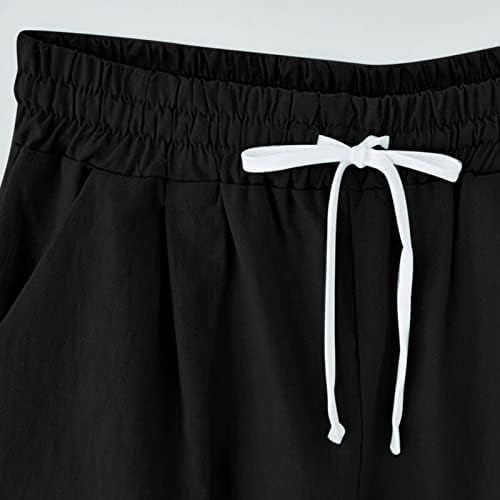 מכנסי קיץ מזדמנים של נשים דגל ארהב דגל מכנסיים קצרים פטריוטיים המותניים האלסטיים משיכת כיסים מכנסיים אימונים אתלטים