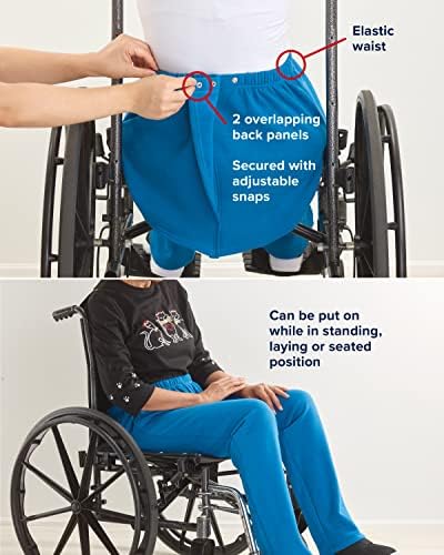 מכנסי גברדין כיסא גלגלים אדפטיבית גב פתוח לנשים לקשישים