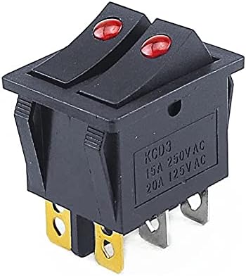 MGTCAR KCD3-201 6PIN ON/OFF 31.5 * 26 ממ 15A 20A/125V/250V TWIN CAT SHIP SWITCH SIGN