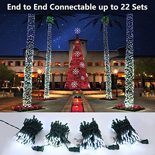 אורות עץ חג המולד שוללים, 33ft 100 LED 2 אורות חג מולד אריזים, אורות חג מולד חיצוניים ברורים וברורים,