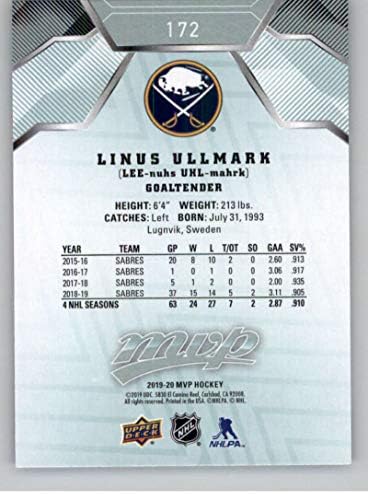 2019-20 סיפון עליון MVP הוקי 172 Linus ullmarm