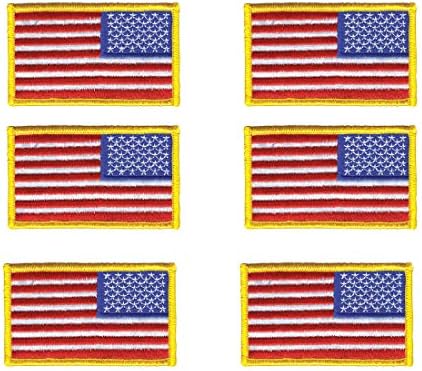 6 חבילה-הפוך אמריקאי דגל רקום תיקון, זהב גבול ארהב ארצות הברית של אמריקה, ארהב צבא דגל תיקון,