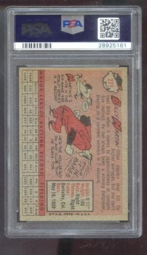 1958 Topps 271 בילי מרטין PSA 6 כרטיס בייסבול מדורג MLB דטרויט טייגרס - כרטיסי בייסבול סלע