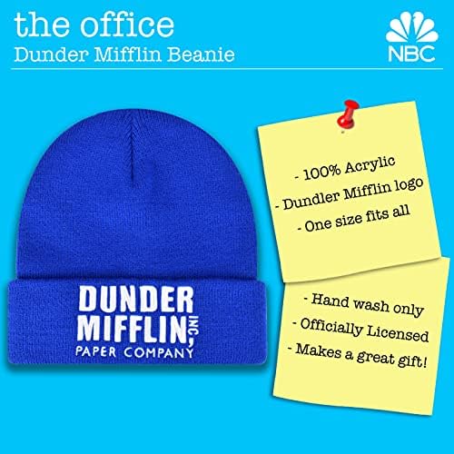 קונספט ראשון המשרד חברת נייר דנדר מיפלין כובע כפה אקרילי סרוג באזיקים, כחול, מידה אחת