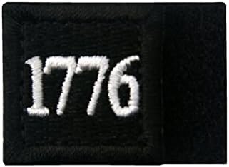 1776 סמל העצמאות האמריקאית טקטי ארהב מורל מורל רקום אפליקציות אטב וו טלאי לולאה - שחור