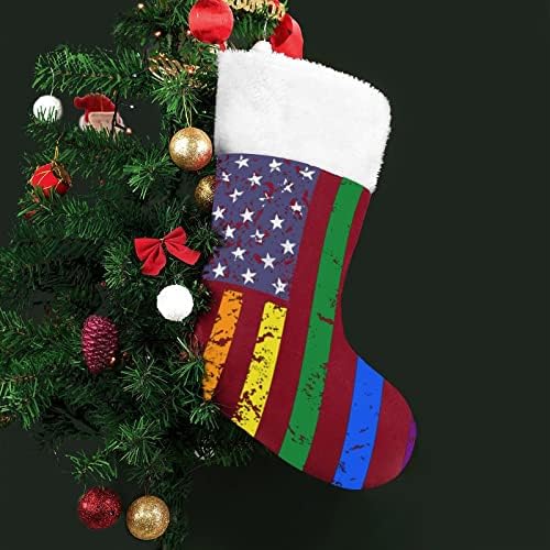 ארהב קשת ארהב דגל הומוסקסואלי ארהב גרבי חג המולד גרב עץ חג המולד קישוטי סנטה קישוטי קישוטי תלייה לחופשת
