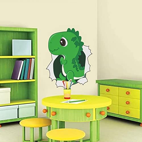 חמוד תינוק ירוק דינוזאור קיר קיר מדבקת הסרת קריקטורה דינוזאור קיר מדבקות לילדים חדר שינה תפאורה חדר משחקים