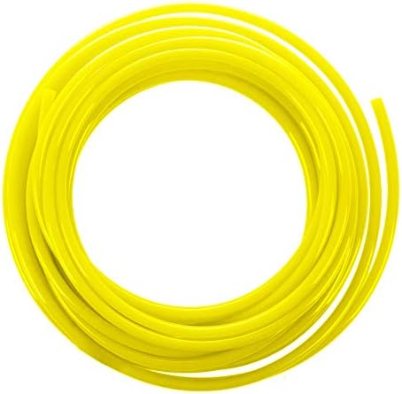 צינור צינורות פנאומטי צינור פנאומטי בגודל 5/16 OD צהוב עם 20 יח '5/16 אינץ' דחיפת OD לחיבור התאמה