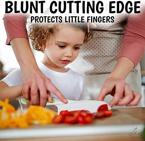 סכין זולאי לילדים סט לבישול וחיתוך פירות, ירקות ועוגה - סט סכין מתחילים מושלם לידיים קטנות במטבח