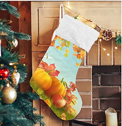 גרבי חג המולד של Alaza סתיו עלים נופלים ודלעת קלאסית קלאסית קישוטי גרב גדולים לעיצוב עונת החגים המשפחתית