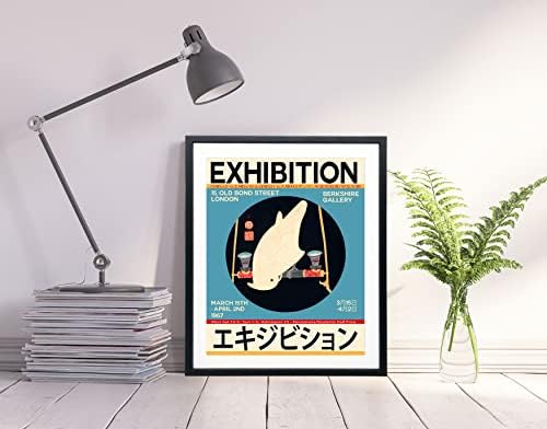 יפני אמנות תערוכת פוסטר-יפן 1970 אמנות לונדון בציר קיר פוסטר, אסתטי חדר תפאורה יפני נושאים בית חדר תפאורה,