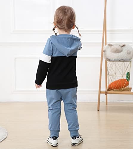 ADXSUN ילדים פעוט תינוקת/בגדי ילד שרוול ארוך צבע קפוצ'ון קפוצ'ון+ מכנסיים מזדמנים תלבושת חורפית