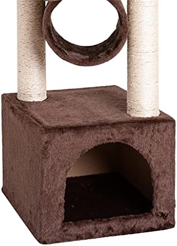 עץ חתולי טונפופ עם עמודי גירוד סיסלים טבעיים, בית משחקים לחתלתולים עם 2 דירות מוטות מרווחים ריהוט מגדל