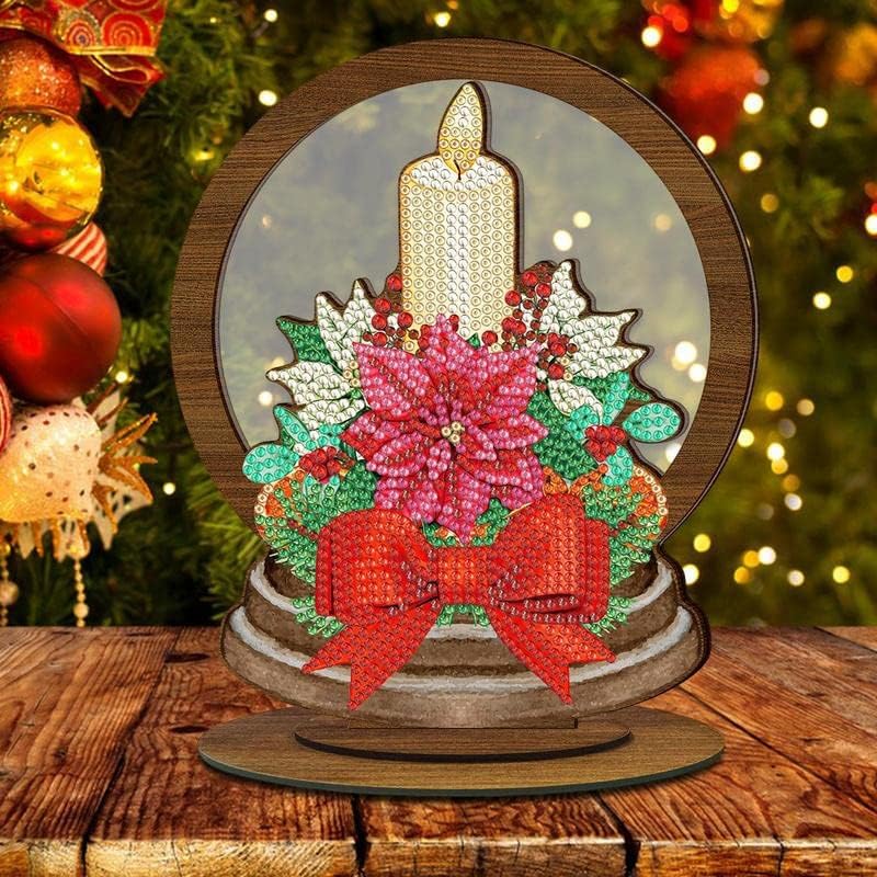 ציור יהלום 5D קישוט עץ לחג המולד סנטה שלג איש חג המולד עצי יהלום אביזרי רקמה קישוטי שולחן