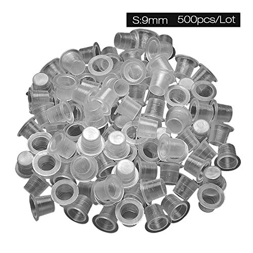 חבילה של 500 קעקוע דיו כוסות-גודל 9 קטן 12 בינוני 15 גדול פלסטיק קעקוע מיקרובליידינג פיגמנט