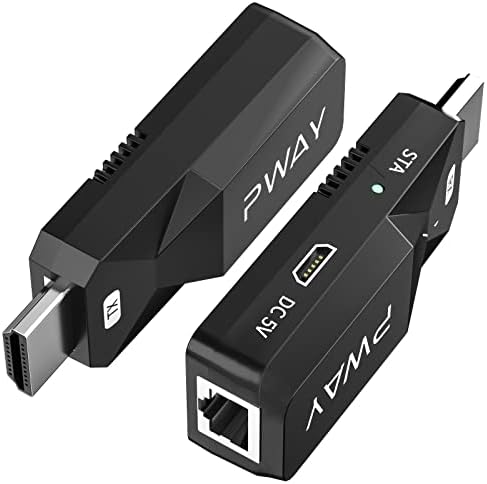 PWAY HDMI Extender, הרחיב את אות האודיו והווידיאו עם כבל 1080p Cat5e/6 Ethernet, 165 רגל של אותות