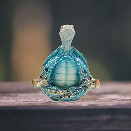 Wuquar Sea Turtle Yoga שרף פסל מדיטציה עיצוב צב פסלוני גן מלאכה לקישוטים לבית פסלי חיות ים קישוט 2