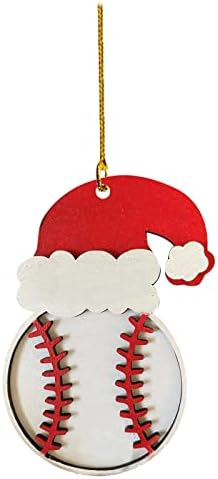 כדור חג המולד ספורט עץ עץ חג המולד תליונים עם קישוטי חג המולד מהנים חרוזי חרוז עם סרט