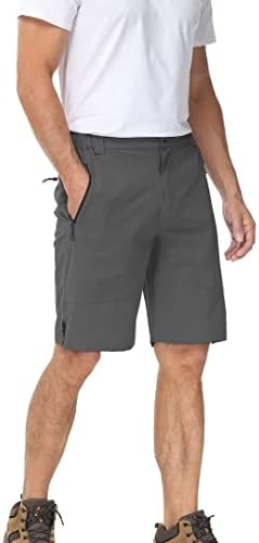 מכנסיים קצרים של Pdbokew לגברים מזדמנים מטיולי טיול קל משקל 4 כיסי רוכסן