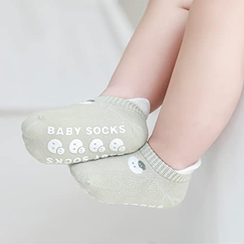 גרביים לא-החלקה של תינוקות עם פעוט פעוט תינוקת יילוד גרבי גרביים נגד החלקה יוניסקס ילדה קרסול