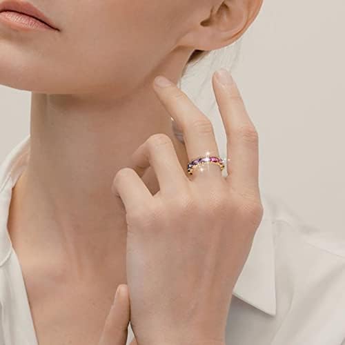 גודל 17 טבעת אצבע טבעות רב צבעוני זירקון נשים של טבעת פשוט תכשיטים פופולרי אביזרי להקה