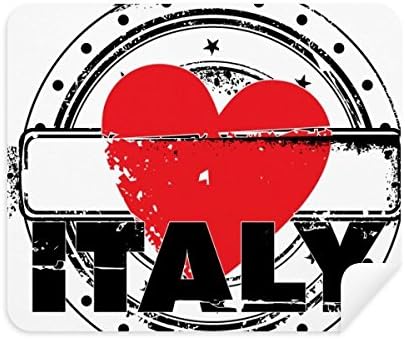 אני אוהב איטליה מילת אהבת לב מעגל צורת ניקוי בד מסך מנקה 2 יחידות זמש בד