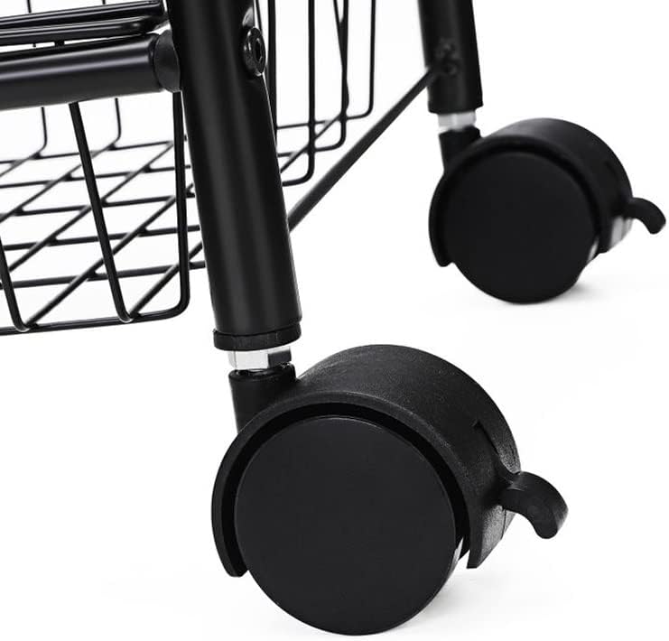 LiRuxun 3 עגלת מטבח שכבה על גלגלים עם עגלת ידית לארון אמבטיה למטבח שחור לבן