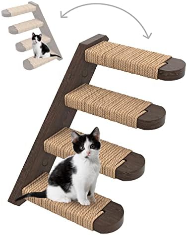 סקייווין חתול צעדים-3 מארז עץ-צבע מוצק גומי עץ חתול מדרגות נהדר עבור שריטות וטיפוס-קל להתקין קיר רכוב
