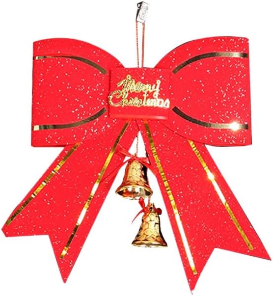 מועדונים קישוט קישוט עץ חג המולד אדום עניבת פרפר גדולה 13 סמ עם תליון פעמון קשרי חג מולד לגרלנד