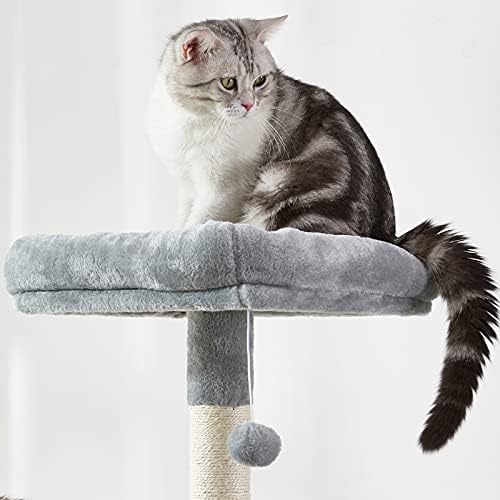 חתול עץ, 67 סנטימטרים רב-רמת חתול מגדל, חתול תקרת עץ עם סיסל-מכוסה מגרד הודעות, מרופד פלטפורמה, ערסל ודירה,