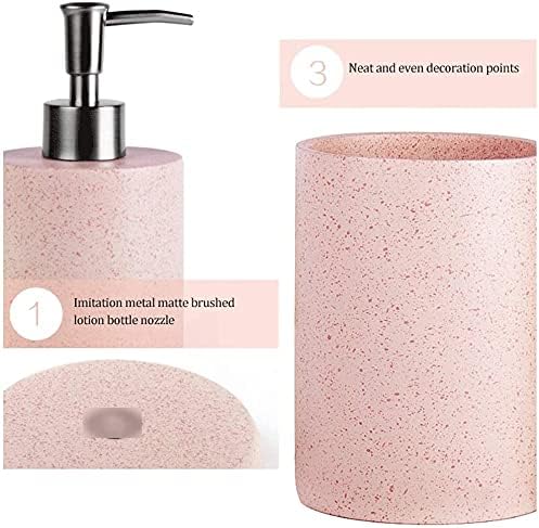 מכשיר סבון אופנה של אינקטוס סט אביזרי אמבטיה 4 חלקים, סט אמבטיה שרף פשוט, כולל מתקן סבון, כוס, צלחת סבון,
