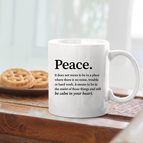 פנבולה שלום הגדרה להיות רגוע בלב שלך השראה מתנה מוטיבציה קרמיקה קפה ספל