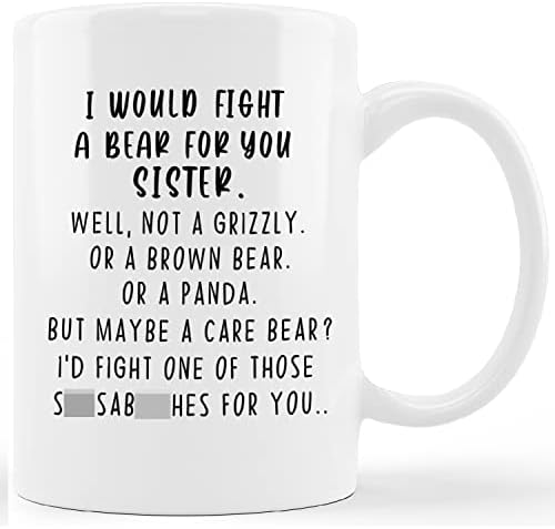 גיצ ' וגי הייתי להילחם דוב בשבילך אחות קרמיקה ספל-11 אונקיות הטוב ביותר אחות קפה חלב תה ספל