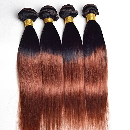 7 א כיתה תוספות שיער ברזילאי לא מעובד 4 חבילות ברזילאי ישר שיער טבעי מארג 1 ב/33 צבע 18 סנטימטרים