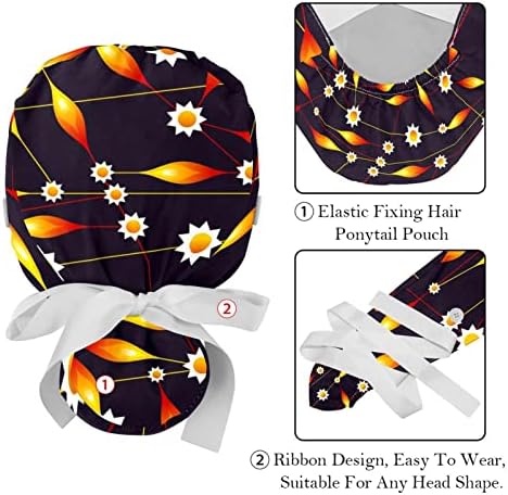 2 חתיכות צבעוני צהוב אביב פרח אלסטי תחבושת עניבה כובעים לאחור לנשים וגברים