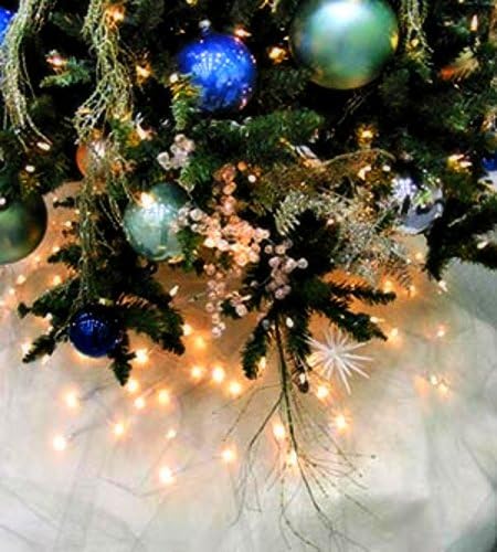 חצאית עץ חג המולד קטיפה דמוי פו פרווה לבנה עגולה
