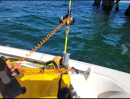 Loradar 4 פאק דיג דיג שרוך מפותל נירוסטה בתוך חובה כבד בטיחות דיג חבל חבל הרחבה קשור לכלי דיג בים עמוק מוט