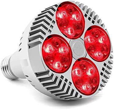 מנורת טיפול באור אדום עם שקע, pdgrow 48w 24 LED לטיפול באור אדום עמוק מכשיר חום נורה, 670 ננומטר אדום וקרוב